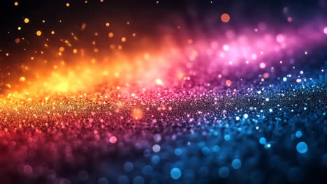 sparkling colorful background with shimmering particles at night