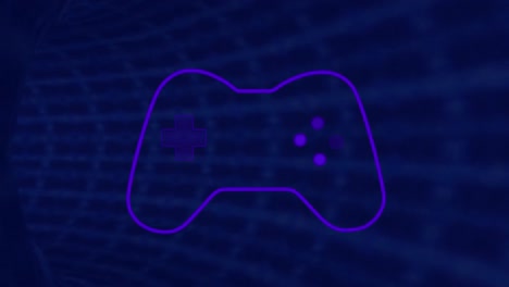 animation of purple video game logo