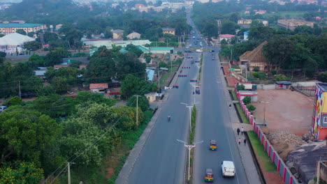 aerial view of a city street in nigeria