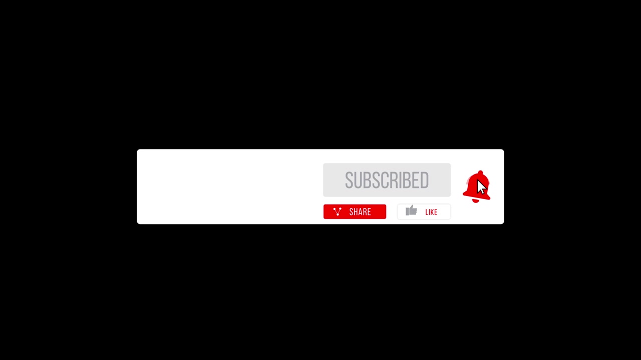 Animated YouTube Subscribe Button with Bell, Share, and Like Icons