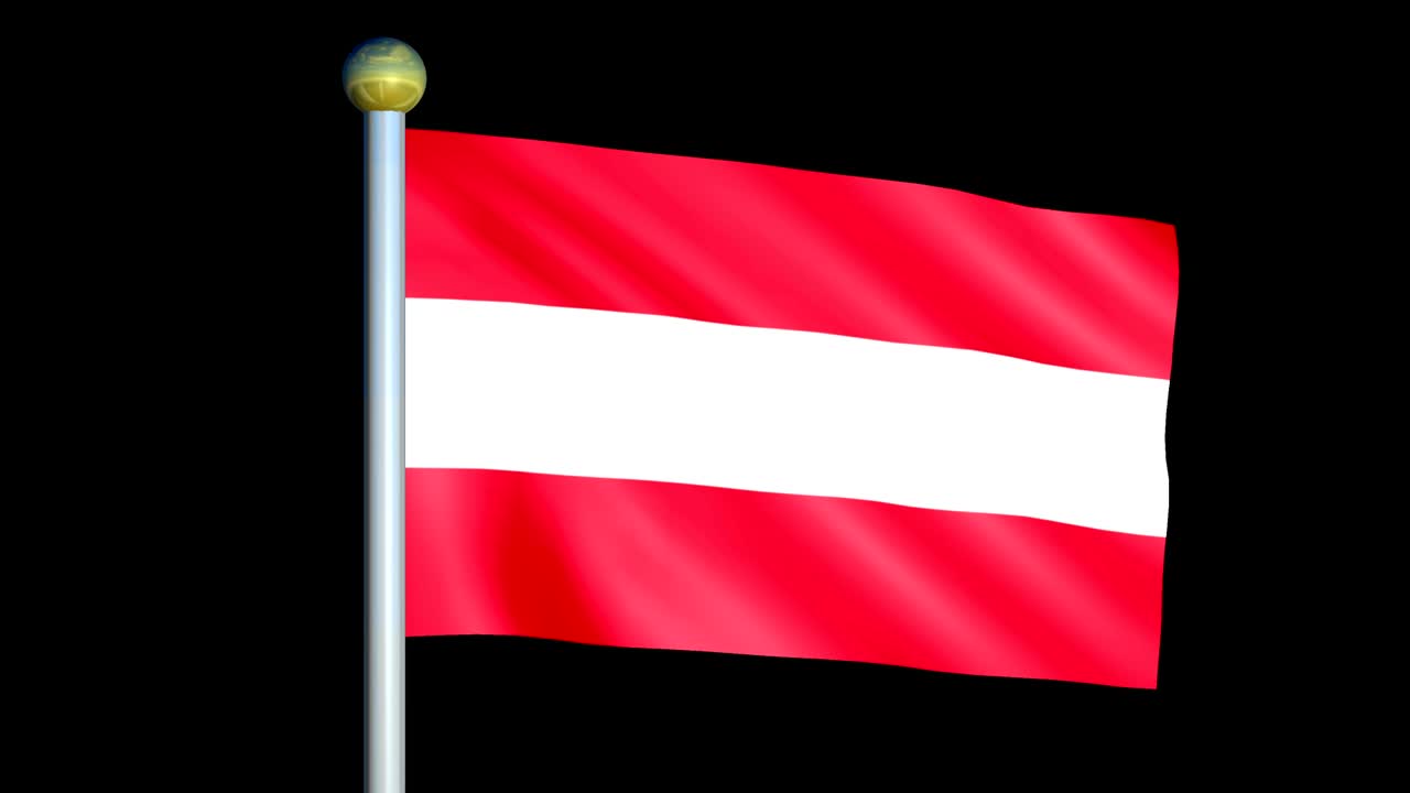 Grande Bandiera Animata in Loop dell'Austria