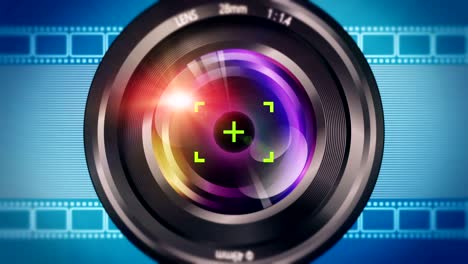 camera lens focusing and zooming video animation