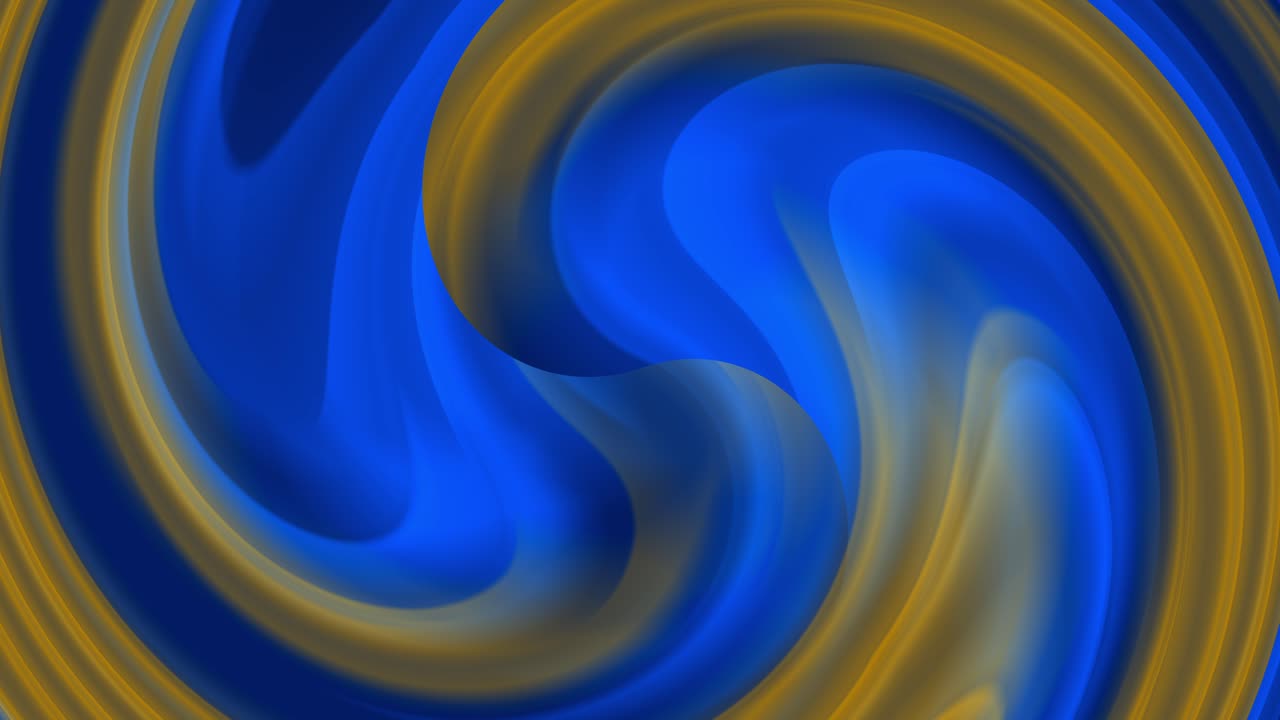 A gradient yellow and blue abstract vortex background animation rotating clockwise in a continuous loop