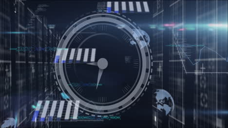 animation of data processing over clock