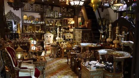 exploring a richly decorated antique shop