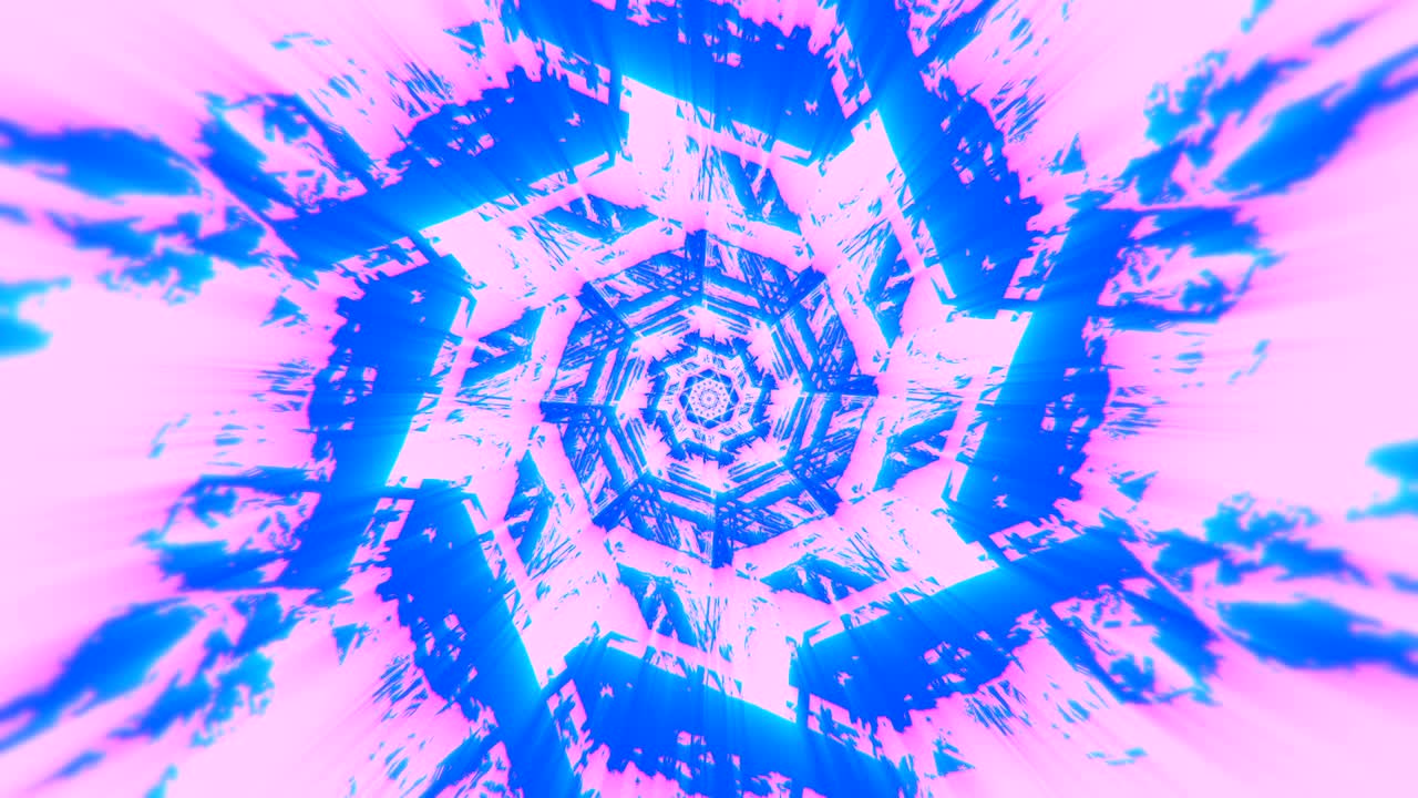 Sfondo di discoteca e musica elettronica. Filmato in loop continuo. Mandala cosmico esoterico