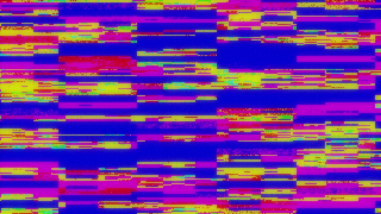 animación del tablero con glitches paquete de 5 texto en bucle sin costuras