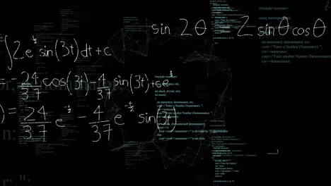 Animación-Del-Procesamiento-De-Datos-Matemáticos-Sobre-Fondo-Negro