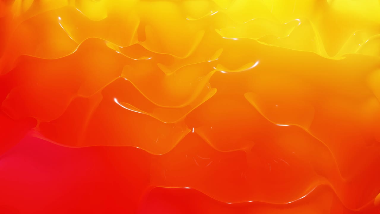Stylish abstract looped background, changing surface of soft translucent material like peach jelly. Creative soft bright 3d bg with inner glow for festive events 4k. Red orange yellow gradient.