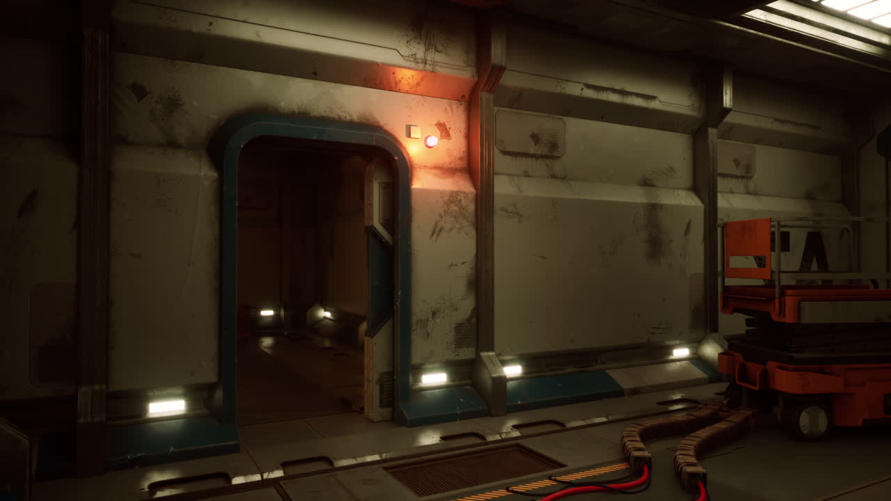 corredor interior de la nave espacial futurista