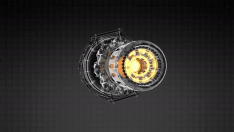 loop rotate jet engine turbine