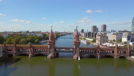 train summer day east west berlin border river bridge germany