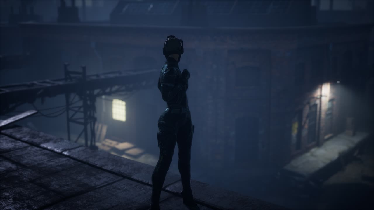 mulher no estilo do cyberpunk e postapocalypse