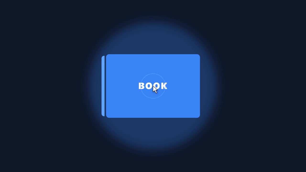Digital Cursor Clicking on Book Icon on Dark Background