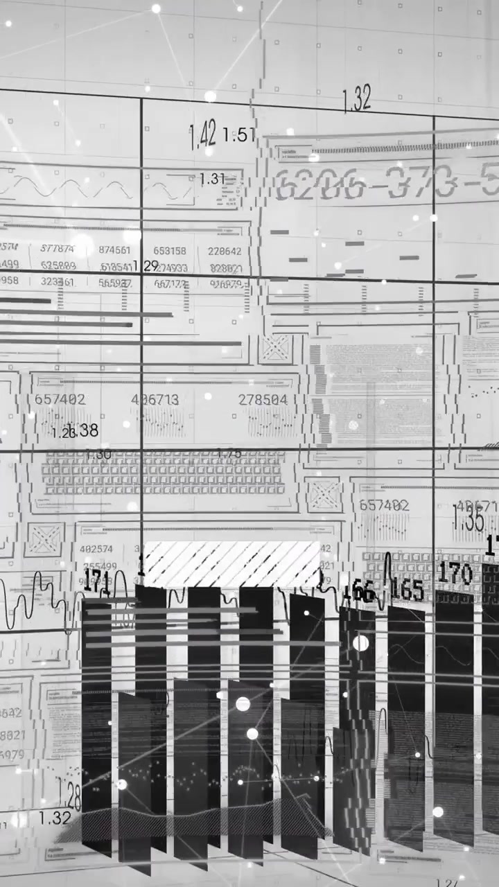 Vertical video: Data grid on update showing rising bars, wiggling trace, nodes forming trend