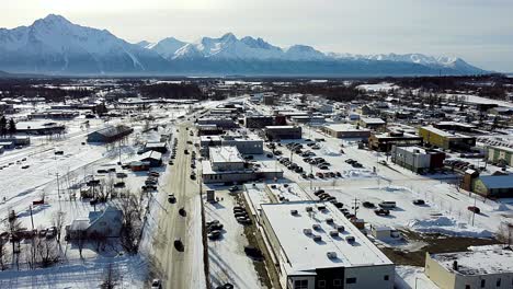 4k-30fps-aerial-video-of-downtown-Palmer,-Alaska