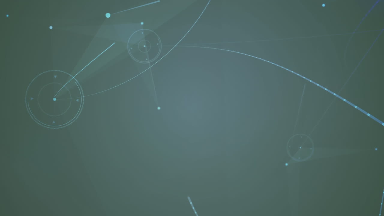 Animation of networks of connections over black background