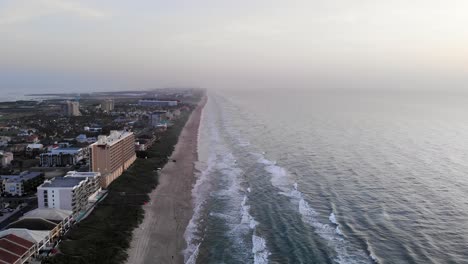 aerial view of texas coast and sunrise over the gulf of mexico