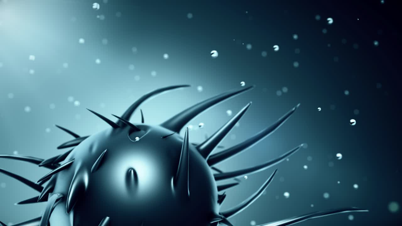 vista microscópica de un virus