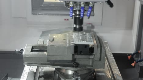 metalworking cnc milling machine. cutting metal modern processing technology.