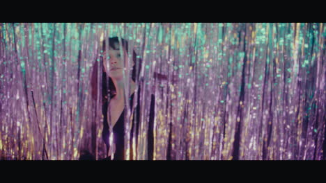 woman in a disco setting