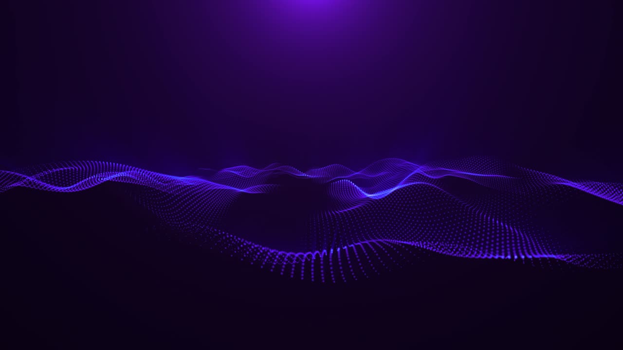 4k Abstract Purple background wave particles form. stock video stock video