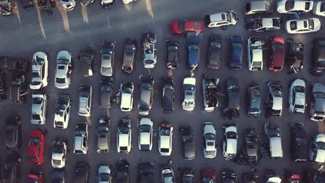 a flight over an auto junkyard