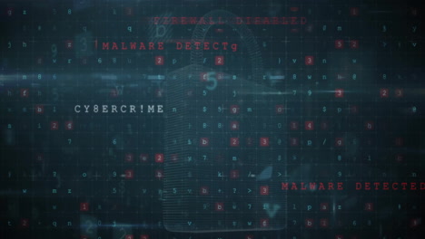 animation of virus warning and data processing