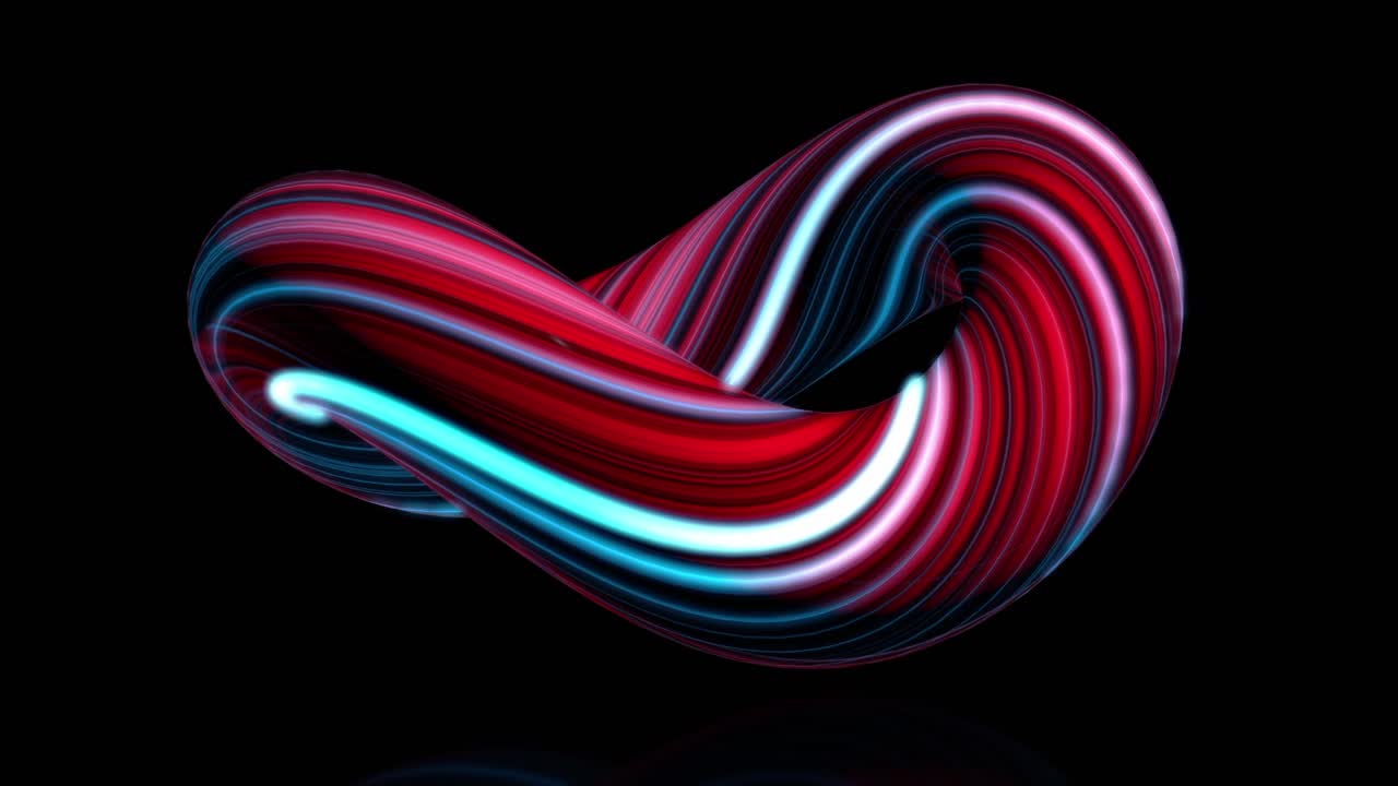 Abstract 3D Render of a Swirling Shape with Neon Colors