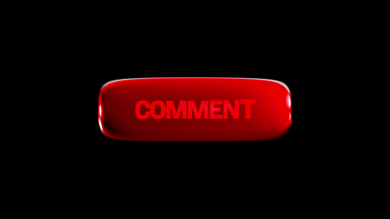 Animated Red Comment Button on Black Background