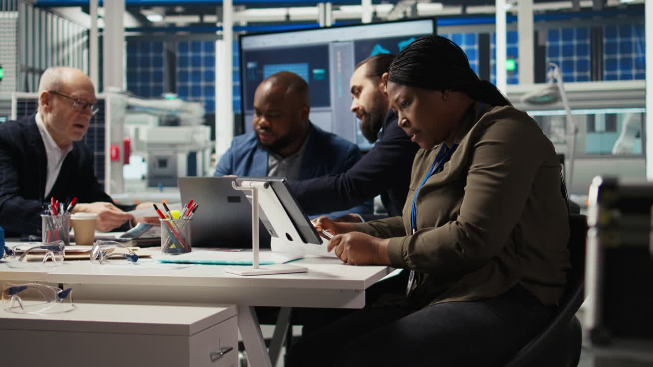 Photovoltaics Plant Researchers Work On Breakthroughs In Office