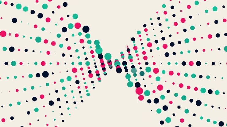 Abstract Motion Background with Waving Colorful Dots