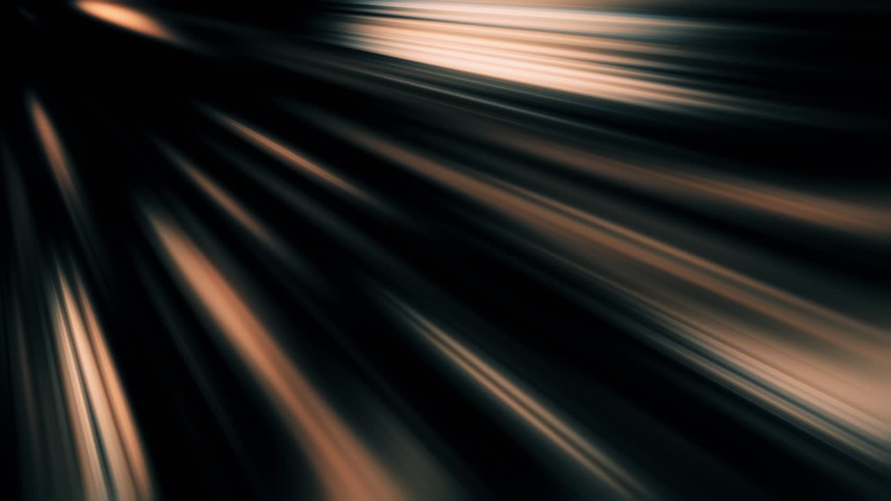 4K abstract side diagonal dark yellow gold spot light shiny loop animation art background. Lighting lamp rays effect dynamic dark yellow gold hue color bright for video overlay. Loop Animation Rays Of Light from top left.