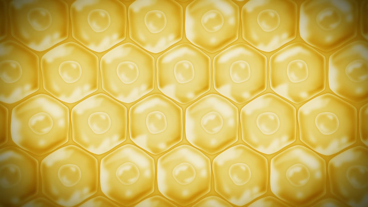 인간 피부 세포: 세포막을 가진 각 세포, 세포 치료, 질병 치료, 핵과 진공, 재생, 루프 애니메이션