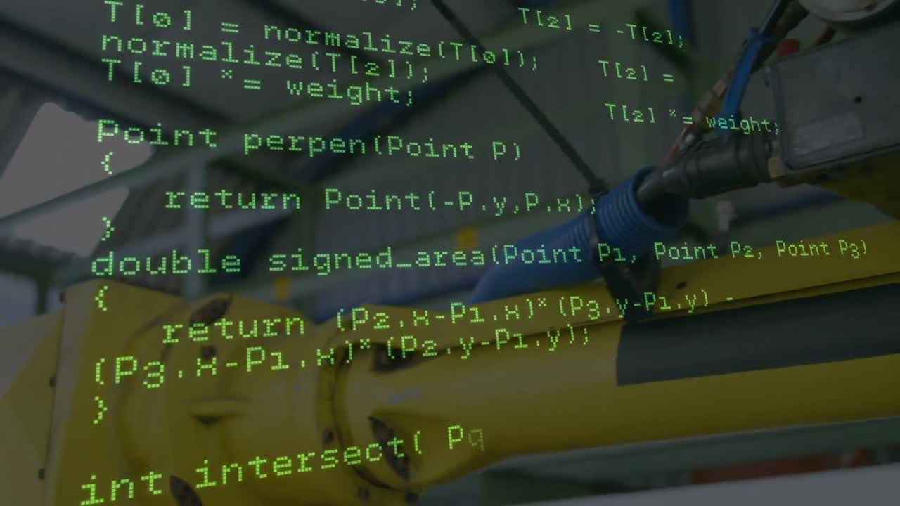 анимация обработки данных через робота