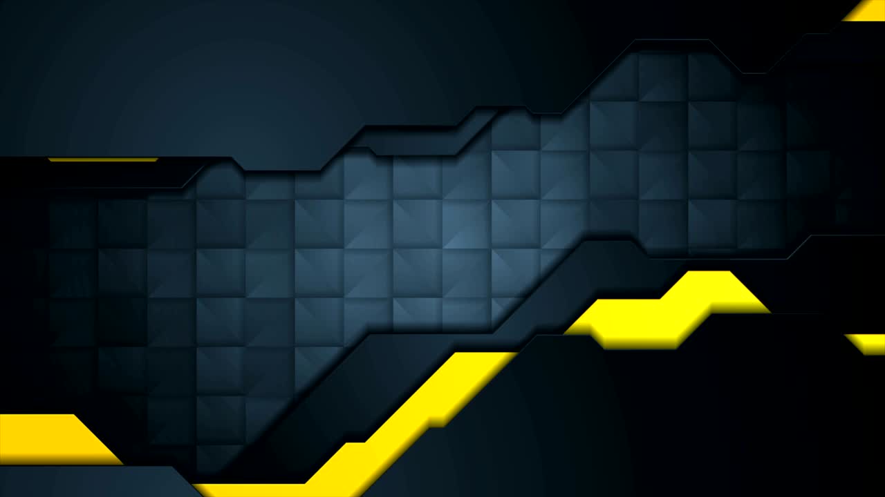 Dark blue and yellow technology video animation