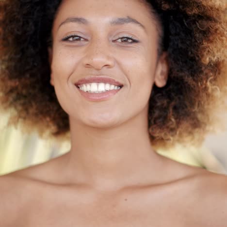 smiling woman closeup portrait