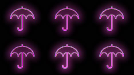 Pink-umbrella-pattern-with-neon-light