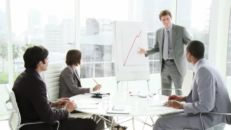 Multi-ethnic-business-people-coworkers-interacting-in-a-meeting