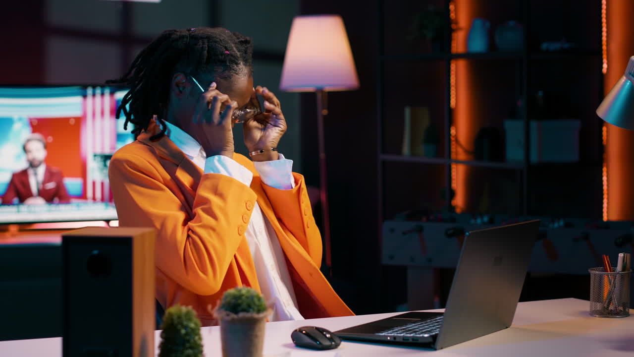 African american student communicating with professors and classmates