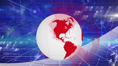 animation of networks, data processing and globe