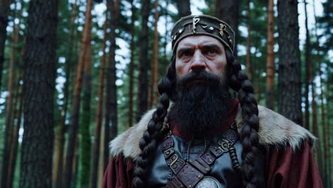medieval man in a forest