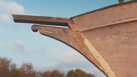 beautiful old rustic bow of carvel built boat