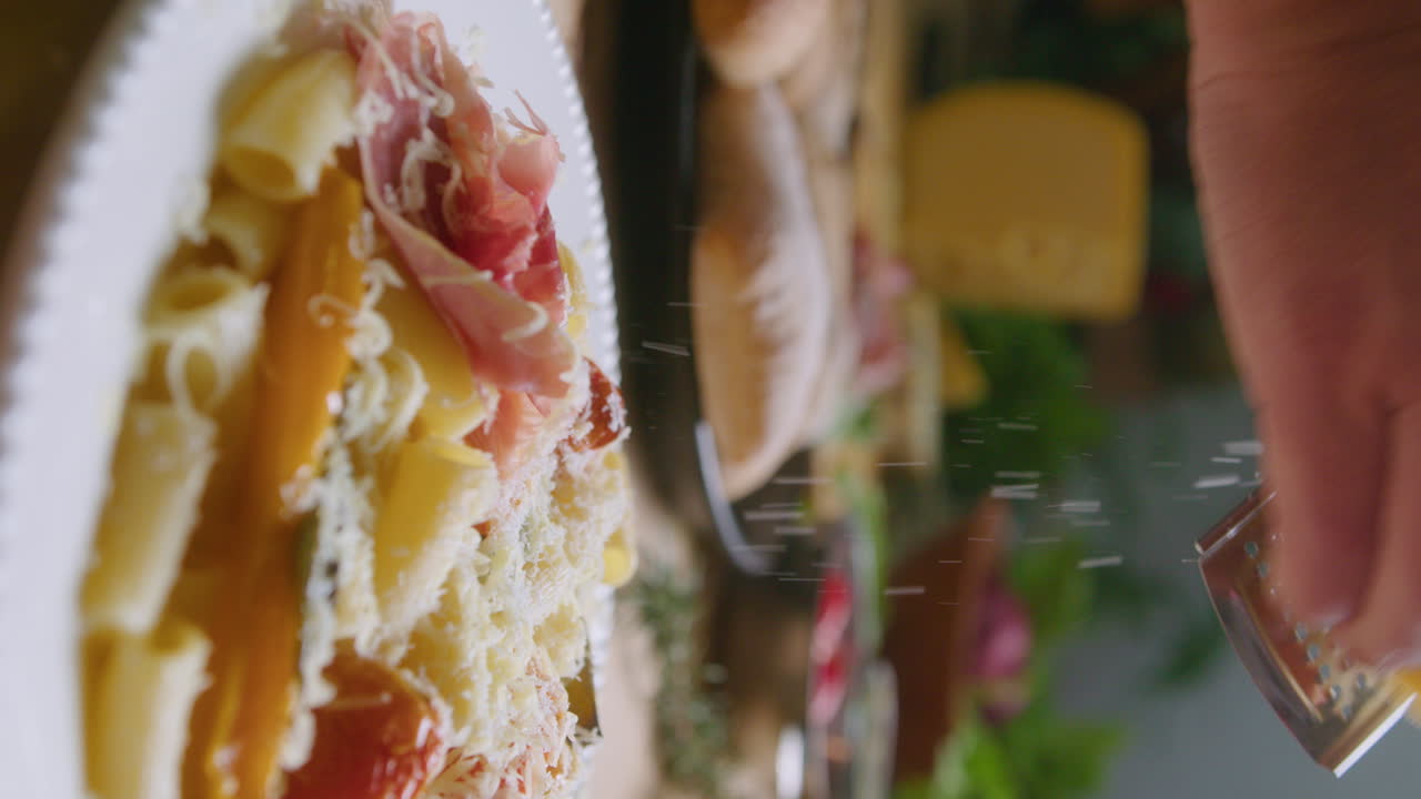 Preparing Italian Pasta with Cheese