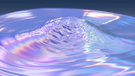 holographic iridescent liquid surface with ripples