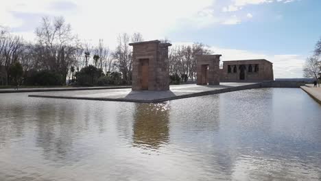 debod temple at west park in madrid - the templo de debod