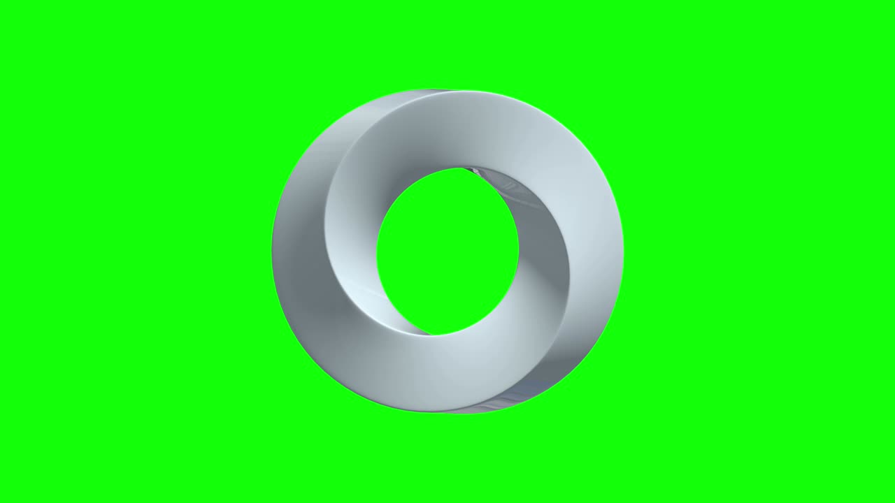 anillo de banda de mobius geometría sagrada. figura espacial con superficies volteadas hacia arriba. ilusión óptica con doble contorno circular renderizado en 3d