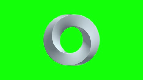 mobius strip ring sacred geometry. spatial figure with upturned surfaces. optical illusion with dual circular contour 3d render