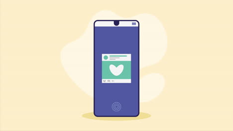 smartphone device with heart animation