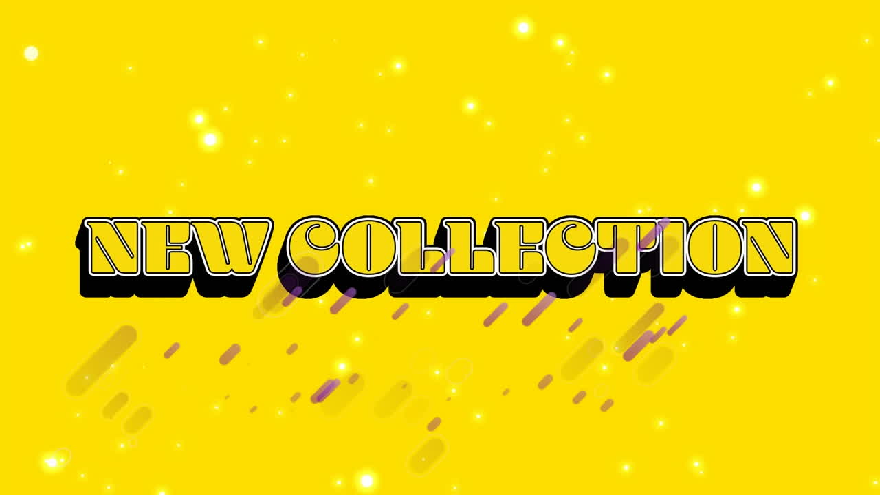 새로운 컬렉션 텍스트와 모양 위의 스 ⁇ 의 애니메이션